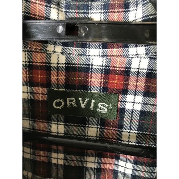Orvis Shirt Mens Medium Luxury Flannel Brown Gray Plaid Button Up Long Sleeve - Picture 6 of 10